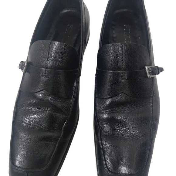 PRADA Men Black Soft Slip-on Single Strap Penny Loafers Designer Shoes Sz 10 - Picture 5 of 7